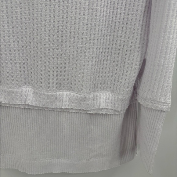 We The Free people Thermal WaffleKnit Oversized White LongSleeve Shirt Medium - Picture 5 of 16